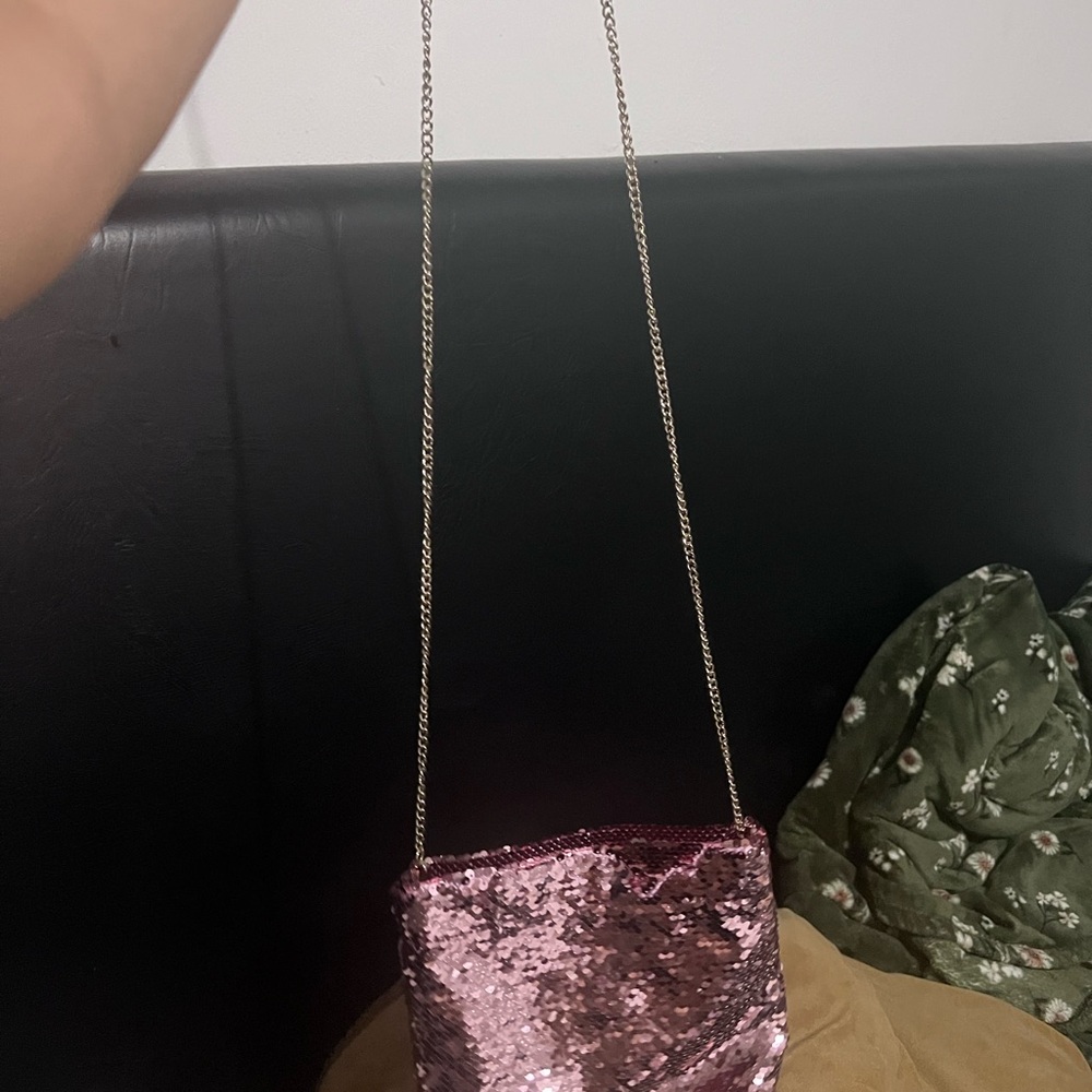 Pink Sequin Shoulder Bag